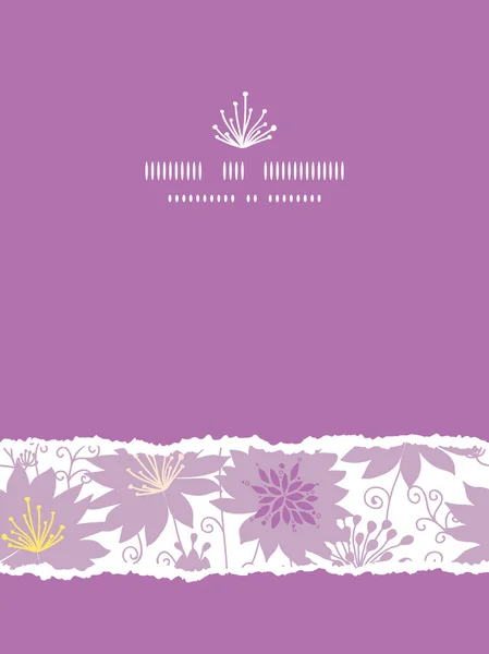 Flores de sombra púrpura vertical desgarrado sin costuras patrón de fondo — Vector de stock