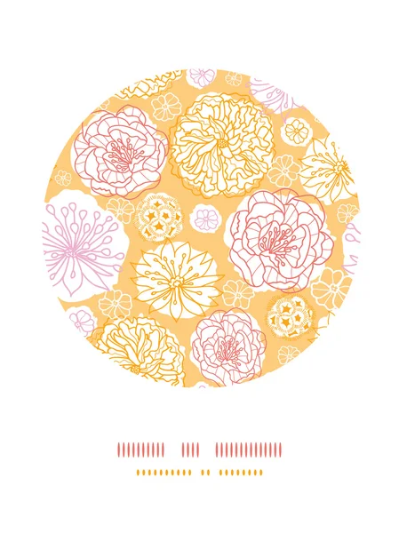 Warm day flowers circle decor pattern background — Stock Vector