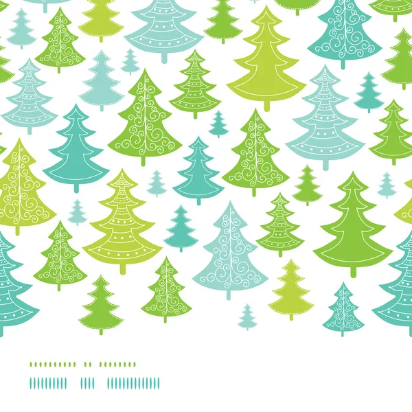 Urlaub Weihnachtsbäume horizontal nahtlose Muster Hintergrund — Stockvektor