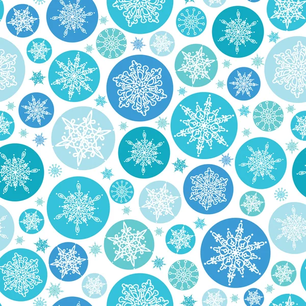 Round Snowflakes Seamless Pattern Background — Stock Vector