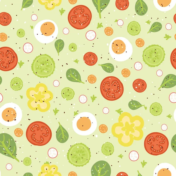 Frischen Salat nahtlose Muster Hintergrund — Stockvektor