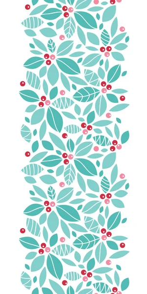 Christmas holly berry vertical seamless pattern background - Stok Vektor