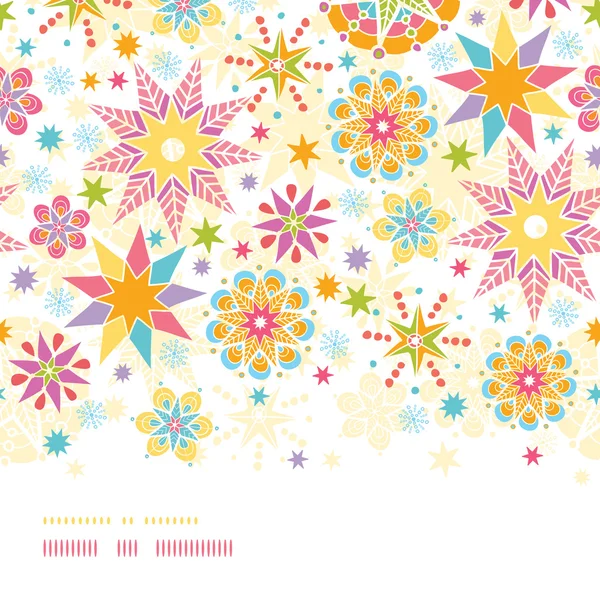 Colorful Christmas Stars Horizontal Seamless Pattern Background — Stock Vector