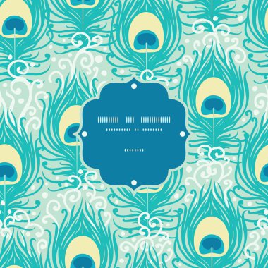 Tavus kuşu tüyü vektör çerçeve Dikişsiz desen arka plan