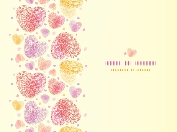 指紋心水平装飾ロマンチックな背景 — ストックベクタ