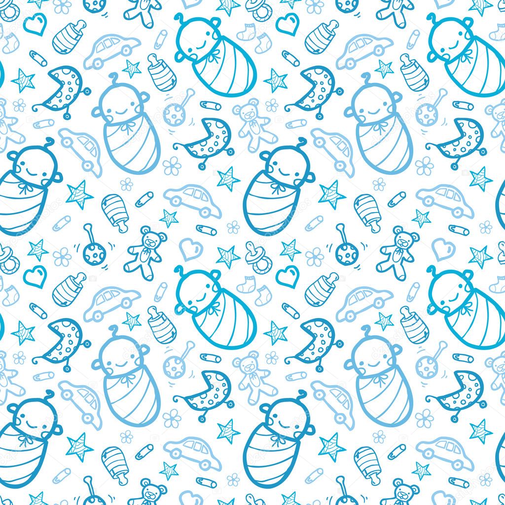 Baby boys seamless pattern background