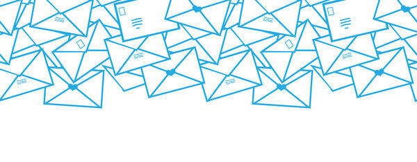 Почтовые конверты конверты линии искусства горизонтальной бесшовной картины фона границы
