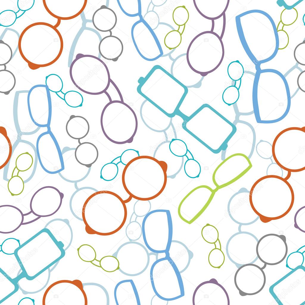Colorful glasses seamless pattern background