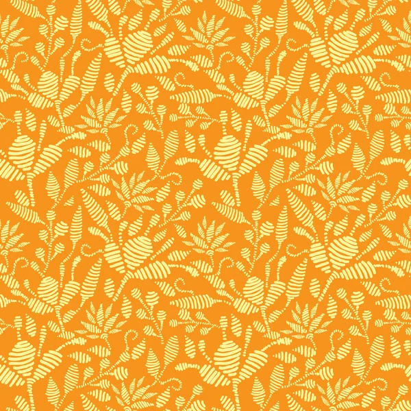 Золотая цветочная вышивка бесшовный фон — стоковый вектор
