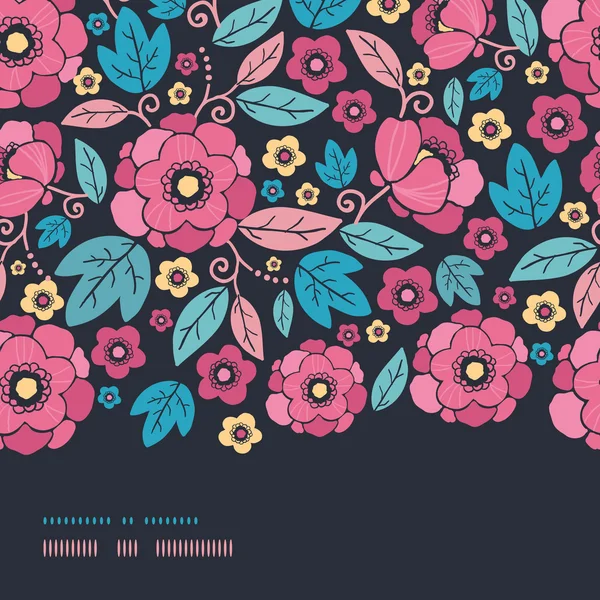 Nacht kimono bloesem horizontale rand naadloze patroon achtergrond — Stockvector