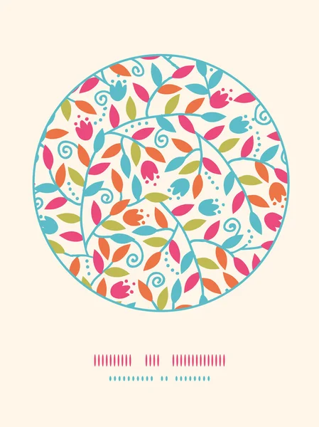 Branches colorées Cercle Décor Modèle Fond — Image vectorielle