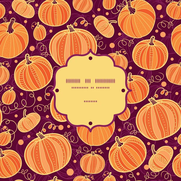 Thanksgiving pumpkins frame seamless pattern background — Stock Vector