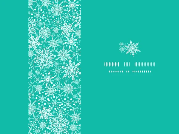 Sneeuwvlok textuur horizontale frame naadloze patroon achtergrond — Stockvector