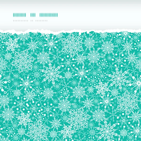 Textura de copo de nieve Horizontal Torn Seamless Pattern fondo — Vector de stock