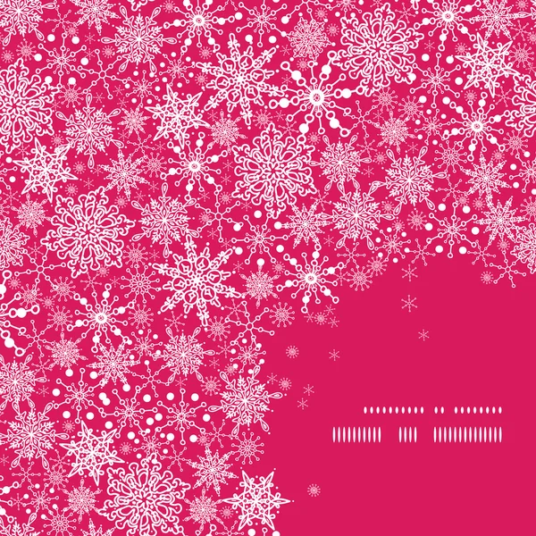 Snowflake Texture Corner Frame Pattern Background — Stock Vector