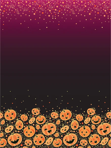 Halloween pumpkins vertical decor background — Stockový vektor