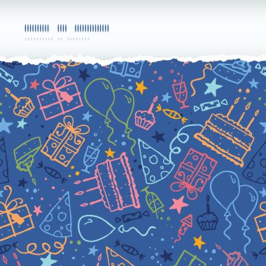 Dikişsiz desen arka plan yırtılmış doğum günü yatay