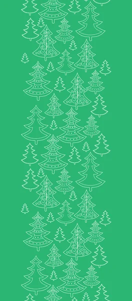 Doodle Christmas trees vertical seamless pattern background — Stock Vector