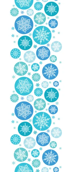 Flocons de neige ronds Vertical Seamless Pattern fond — Image vectorielle