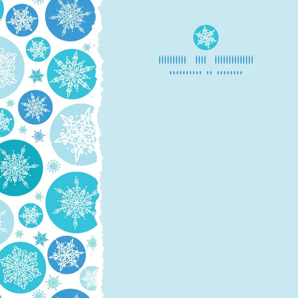 Ronde sneeuwvlokken vierkante gescheurde naadloze patroon achtergrond — Stockvector