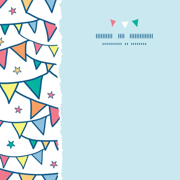 Kleurrijke doodle bunting vlaggen vierkante verscheurd naadloze patroon achtergrond — Stockvector