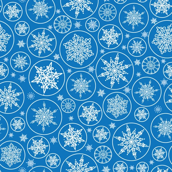 Tomber flocons de neige sans couture motif arrière-plan — Image vectorielle