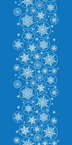 La caída de los copos de nieve Vertical Border Seamless Pattern fondo — Vector de stock