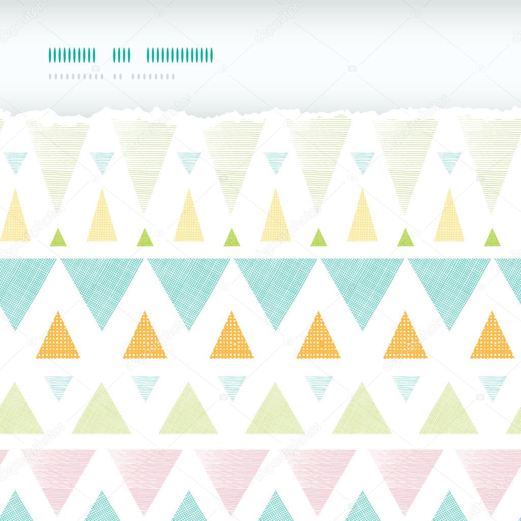 Abstract ikat triangles stripes horizontal torn seamless pattern background