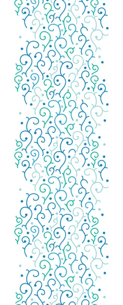 Blue abstract swirls vertical seamless pattern background — Stock Vector