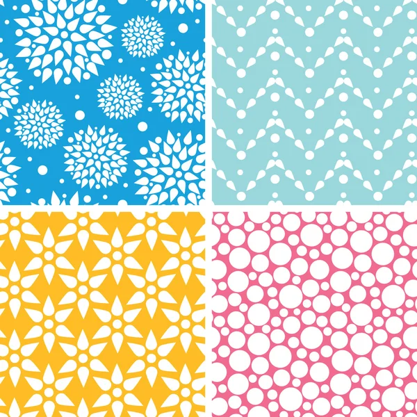 Four vibrant abstract geometric patterns and backgrounds — Stock Vector