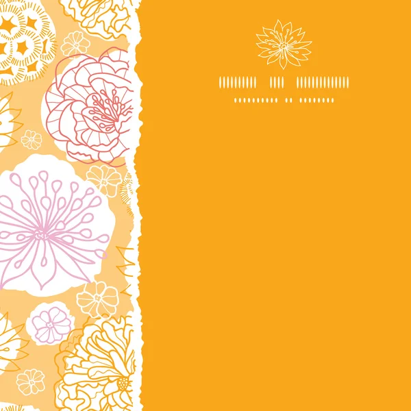シームレス パターン背景引き裂かれた暖かい日花正方形装飾 — ストックベクタ