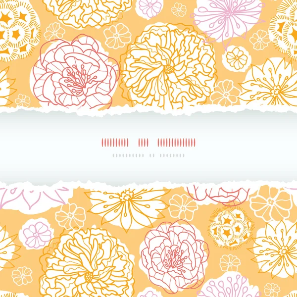 暖かい日の花フレーム破れたシームレス パターン背景の装飾 — ストックベクタ