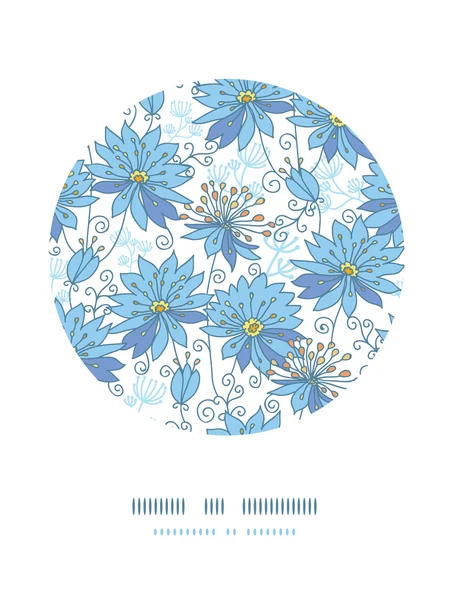 Hemelse bloemen cirkel decor patroon achtergrond — Stockvector