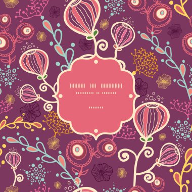 Sualtı bitkileri Dikişsiz desen arka plan çerçevesi