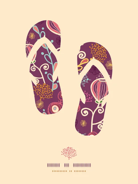 Plantes sous-marines flip flops motif fond — Image vectorielle