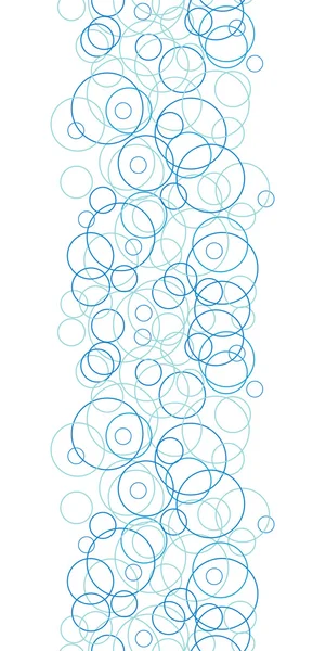 Abstract blue circles vertical border seamless pattern background — Stock Vector