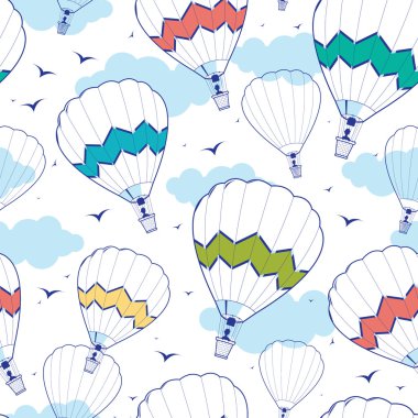 renkli ot hava balonları Dikişsiz desen arka plan