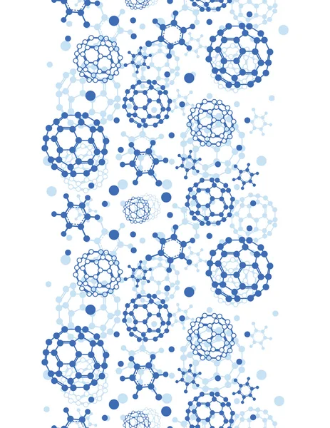 Blue molecules texture vertical seamless pattern background — Stock Vector