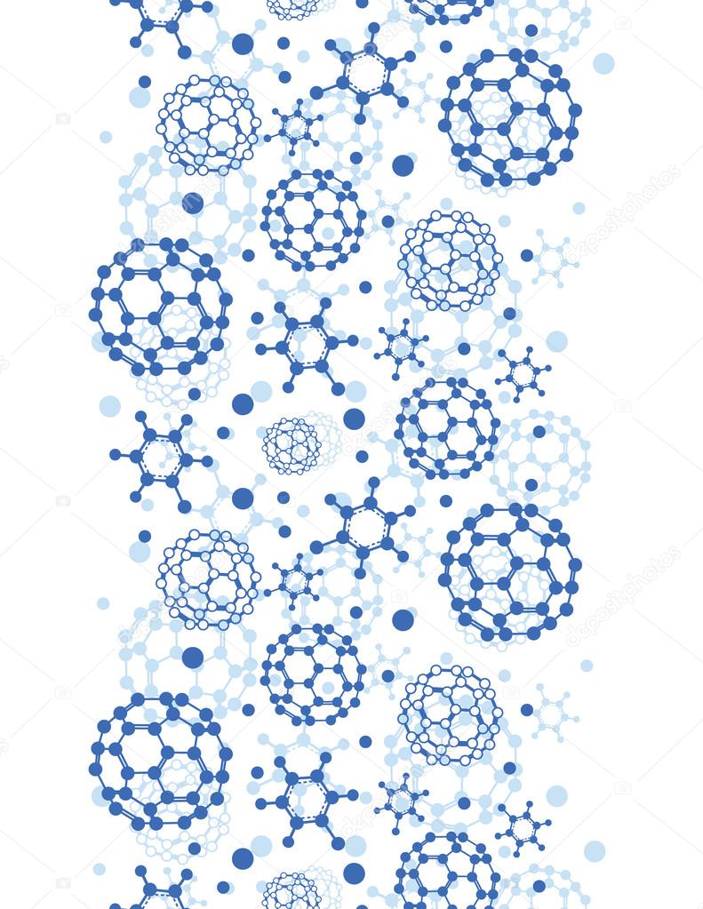 Blue molecules texture vertical seamless pattern background