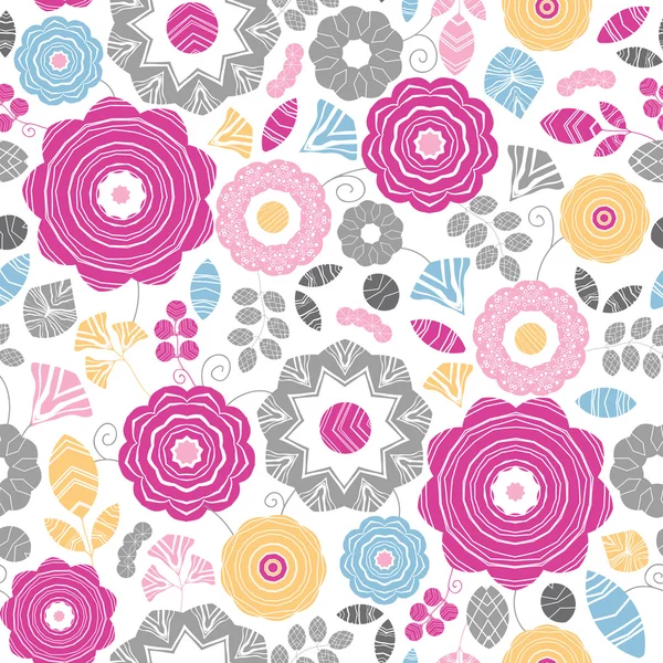 Vibrant floral scaterred fond de motif sans couture — Image vectorielle