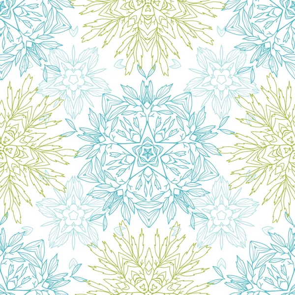 Abstracte planten mandala's naadloze patroon achtergrond — Stockvector