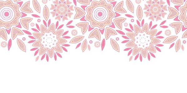 Rosa abstrakte Blumen horizontal nahtlose Muster Hintergrund — Stockvektor