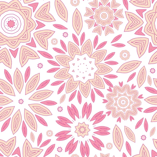 Pink abstract flowers seamless pattern background — Stock Vector