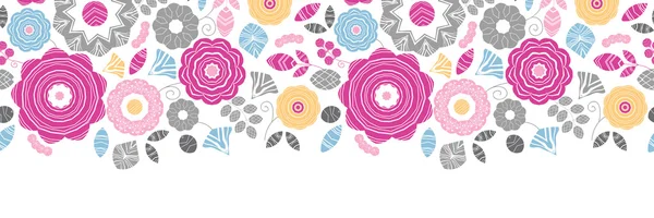 Vibrant floral scaterred horizontal fond de motif sans couture — Image vectorielle