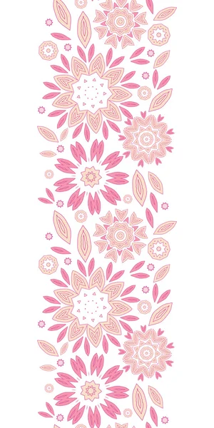Abstract-roze bloemen verticale naadloze patroon achtergrond — Stockvector