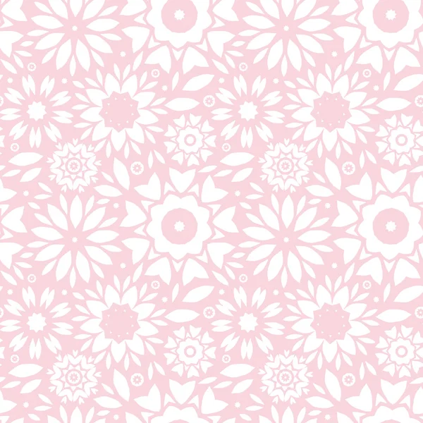 Light pink abstract flowers seamless pattern background — Stock Vector