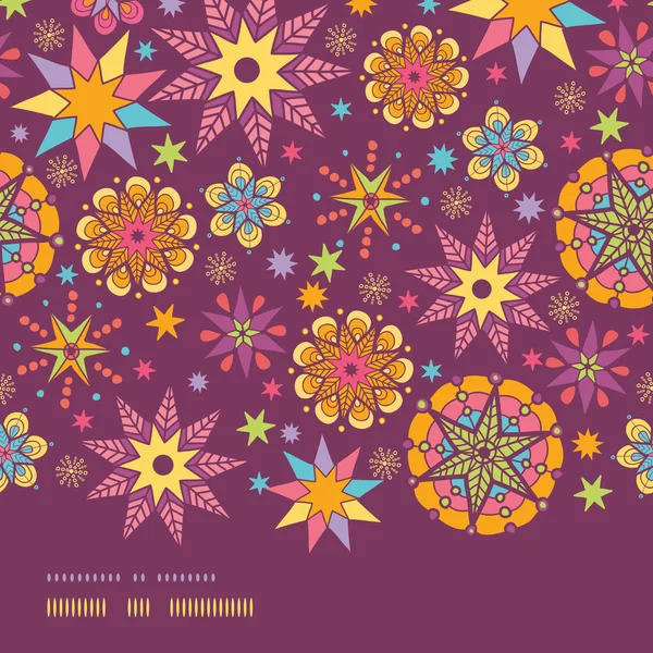 Kleurrijke sterren horizontale rand naadloze patroon achtergrond sjabloon — Stockvector