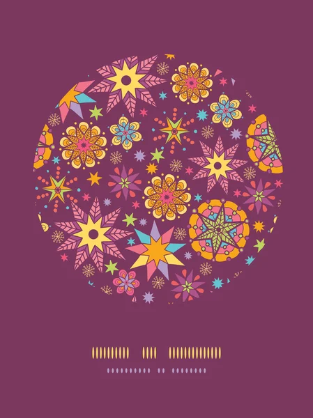Plantilla de fondo de patrón de decoración círculo de estrellas coloridas — Vector de stock