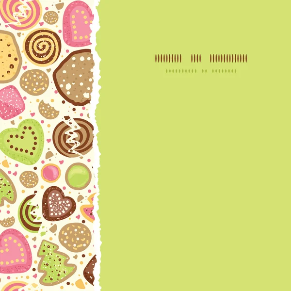 Cookies colorés carré déchiré fond de motif sans couture — Image vectorielle
