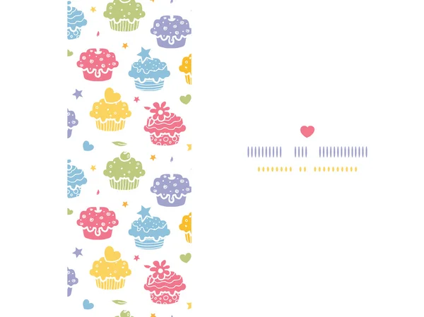 Colorful cupcake party horizontal seamless pattern background — Stock Vector